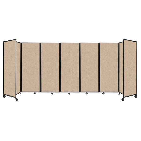 Versare Room Divider 360 Folding Portable Partition 19'6" x 7'6" Beige Fabric 1190701 Zoro